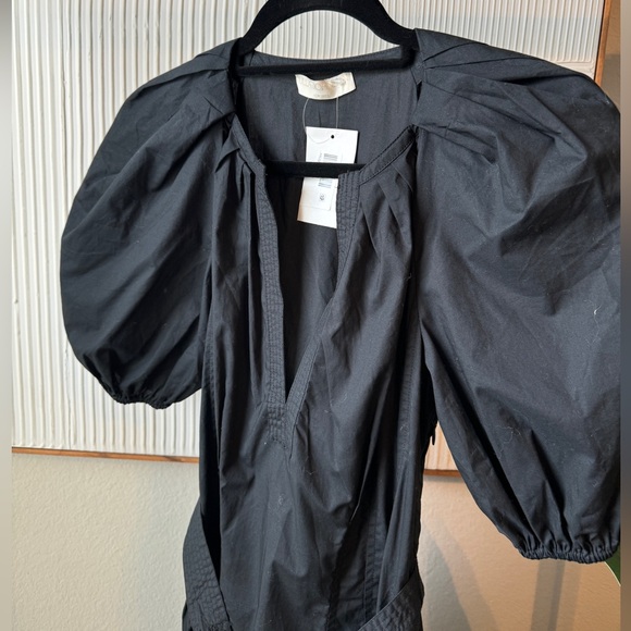 Ulla Johnson Carina cotton Noir Midi puff sleeve dress - Picture 8 of 12